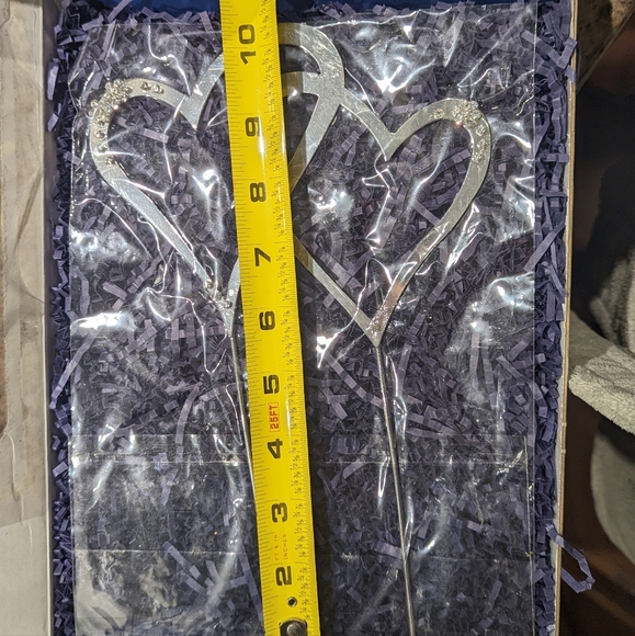 Double heart Swarovski cake topper - Picture 4 of 5